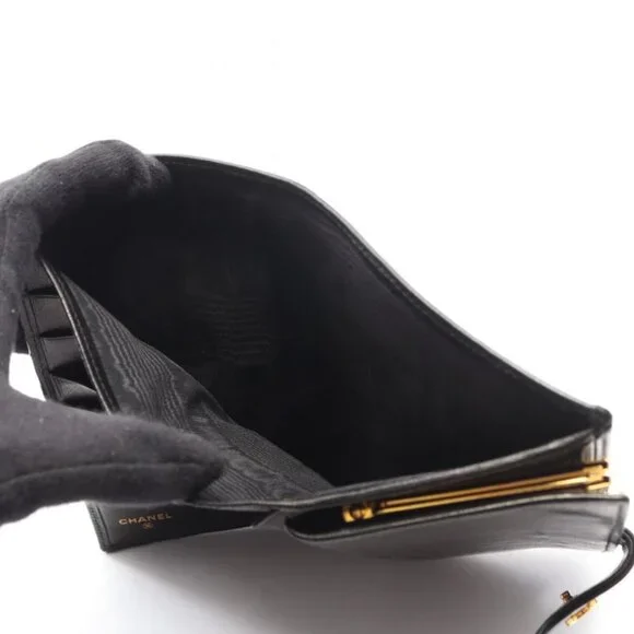 Chanel Bifold Wallet Bicolor Black Lambskin - Picture 12 of 12